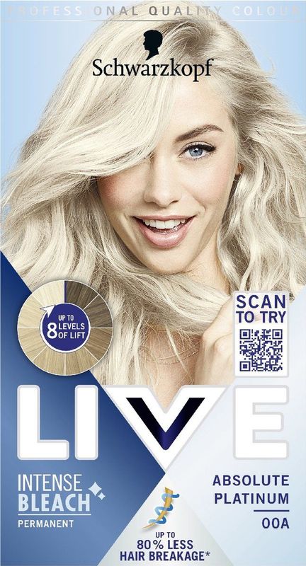 Schwarzkopf - LIVE Intense Bleach - Ontkleuringsmiddel - 00A Absolute Platinum - 1 st