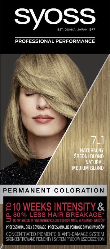 Syoss - Permanent Color - Haarkleuring - Natural Medium Blond - 1 st