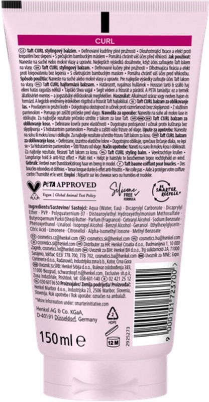 Schwarzkopf - Taft Curl - Vormende Balsem - 150 ml - Styling voor Vrouwen