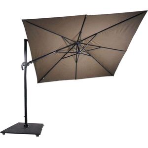 Zweefparasol VirgoFlex Taupe 300 x 300 cm - incl. Zware Parasolvoet