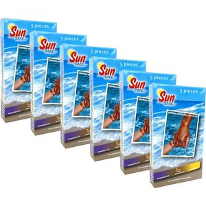 6-Pack Sunsafe UV Polsband 5 stuks (totaal 30 UV-polsbandjes) - Zonnebrand