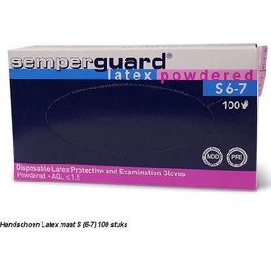 Semperguard Latex handschoenen wit 100 stuks S