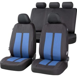 Autostoelhoes Elphin complete set, universele autostoelhoezen blauw-zwart, stoelhoezen polyester