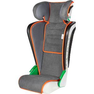 WALSER premium autostoel Noemi, ECE R129 stoelverhoger auto kinderen 100-135 cm (ca. 3-8 jaar), comfortabele autostoel voor auto's met/zonder i-Size, autostoel afmeting 57x46x22 cm antraciet/oranje