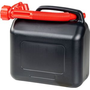 Walser - Benzinkanister 5 Liter, Krafstoffkanister UN-geprüft, Reservekanister mit Sicherheitsverschluss schwarz/rot