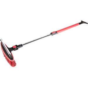 CarComfort Sneeuwschuiver met ijskrabber telescopisch 92-132 cm rood/zwart