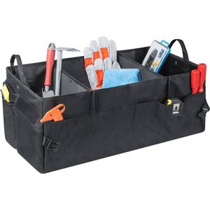 Opvouwbare kofferbak tas, kofferbak organizer polyester, autotas met klittenband, kofferbak zwart maat 70x37cm
