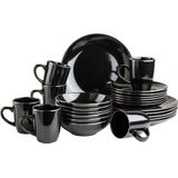 MÄSER Kombiservice »Geschirr-Set, Service Metallic Rim«, (Set, 24 tlg.), messingfarben schimernden Umrandung, 24 Teile, für 6 Personen