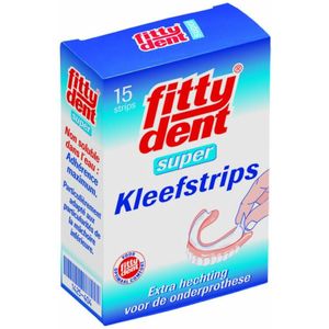 Fittydent - Kleefstrips - 15 Stuks - Zinkvrij - Waterproof