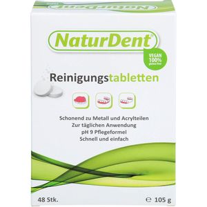 Naturdent - Reinigingstabletten - 48 stuks - pH9 verzorgingsformule - Geschikt voor dagelijkse reiniging