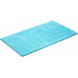 Vossen Badematte »Exclusive«, rutschhemmend beschichtet, fußbodenheizungsgeeignet, Badteppich, Uni-Farben, Karo Muster, Hoch-Tief Effekt, reine Baumwolle