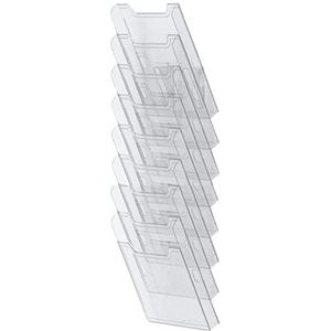 Exacompta - Ref. 64858D - 1x wandsorteerder - DIN A4 verticaal - 8 vakken diepte 26 mm - Voor wandmontage (inclusief haken) - Afmetingen: 15,5 x 23,9 x 81,7 cm - Kristal