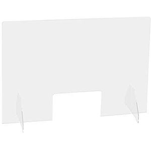 Exacompta - Art.-Nr. 80458D - ExaScreen beschermingsrooster tegen nippel en postillone - vitrine van ademhalingsbescherming of hygiëneafhon (om neer te zetten), hoogte 58 cm, XL95 cm