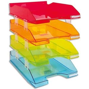 Exacompta - Ref. 113299SETD - Set met 4 brievenmanden COMBO MIDI - Afmetingen 34,6 x 25,4 x 24,3 cm - voor documenten in het formaat A4+ - verschillende kleuren