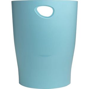 Exacompta - Ref. 45333D - Set van 8 prullenbakken ECOBIN Skandi met handgrepen - Volume 15 liter - Afmetingen 26,3 x 26,3 x 33,5 cm - Voor kantoor of thuis - Kleur Frosted Blue