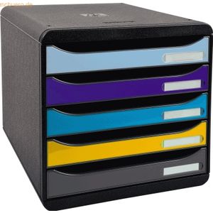 Exacompta Schubladenbox BIG-BOX PLUS 3094202D 5 Schübe schwarz/farbig