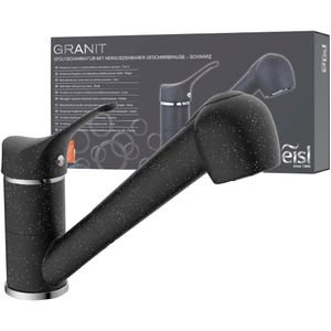 EISL Keukenmengkraan GRANIT met uittrekbare uitloop zwart-chroomkleur
