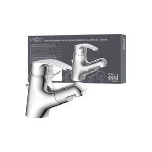 EISL NI075TCO Wastafelkraan voor de badkamer, waterkraan met haardouche, badkraan met uittrekbare douche voor het wassen van haar, eengreepsmengkraan uittrekbaar met afvoergarnituur, Vico_Chrome