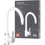 Diziani Spültischarmatur, Weiß/Chrom