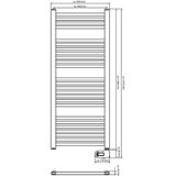 EISL BHKWZ1 badkamerradiator, handdoekwarmer, handdoekenradiator, elektrisch met verwarmingselement en timer, 50 x 120 cm, wit