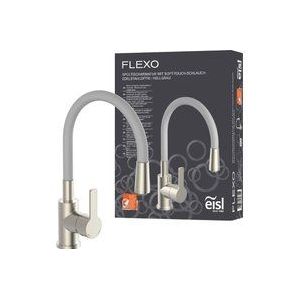 EISL NI186FLNIG wastafelkraan Flexo, keukenkraan met flexibele uitloop, roestvrijstalen look/lichtgrijs