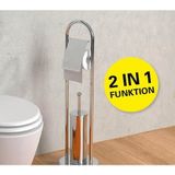 Stand WC-Set, Toilettenpapierhalter und Bürstenhalter, Chrom