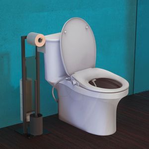 Wc-bril Spin Flaminia compatibel met hout gecoat met polyester hars wit