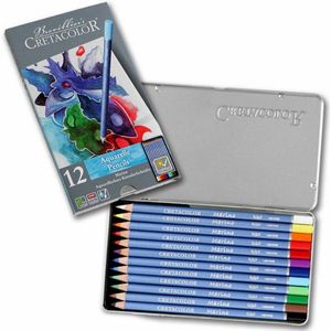 Cretacolor marino aquarelpotloden blik 12st
