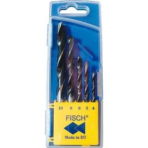 Fisch 01200005K standaard houtspiraalboorset, 4-10 mm, 5-delig