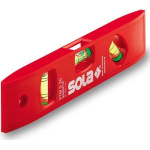 Sola Kunststof waterpas PT5/20 blister, 20cm 3 libellen hobby rood SB - 01430220 - 01430220