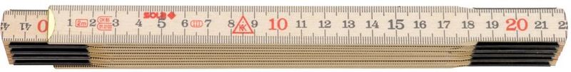 Sola H 2/10 Duimstok - hout - blank - 2m