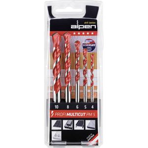 Alpen MultiCut 100705100 Carbide Multifunctionele boorset 5-delig 4 mm, 5 mm, 6 mm, 8 mm, 10 mm Cilinderschacht 1 set(s