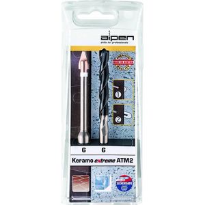 Alpen Keramo extreme ATM2 300062100 Glas- en keramiekborenset 2-delig 6 mm 1/4 (6.3 mm), Cilinderschacht 1 set(s)