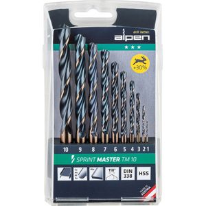 Alpen 811092100 Sprint Master TM10 spiraalboorset 1-10 mm, 10 stuks
