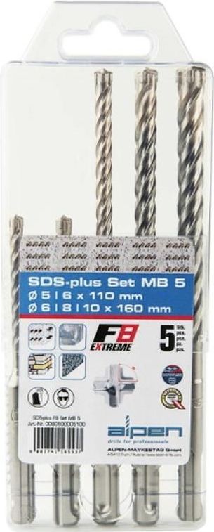 Alpen DS+ FORCE X MB 5 0080500005100 Beton-spiraalboren set 5-delig 1 stuk(s)