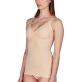 Skiny - Dames Spaghetti T-shirt - Beige - Microvezel - Uitneembare Pads