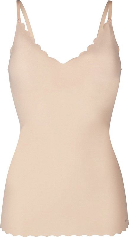 Skiny - Dames Spaghetti T-shirt - Beige - Microvezel - Uitneembare Pads