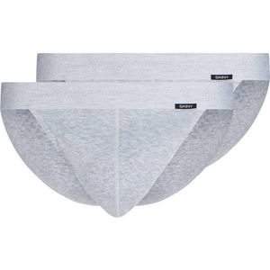 Skiny Heren Tanga Katoen Retro G-String (2 stuks), Silver Melange (080691), XXL