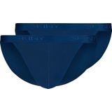 Skiny - Tanga Cotton Rib - Onderbroek - Navy - Verpakking van 2 stuks