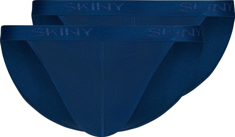 Skiny - Tanga Cotton Rib - Onderbroek - Navy - Verpakking van 2 stuks