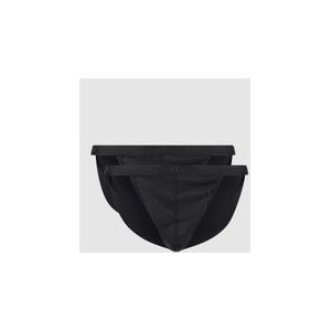 Skiny - Tanga Cotton Rib - Onderbroek - Zwart - Verpakking van 2 stuks
