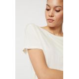 Skiny - Shirt - Ivoor - Ronde Hals - Kwartmouw - Losse Pasvorm