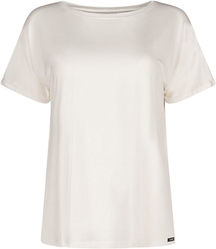 Skiny - Shirt - Ivoor - Ronde Hals - Kwartmouw - Losse Pasvorm