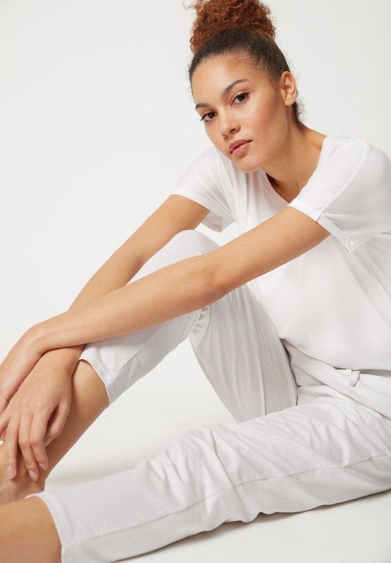 SKINY pyjamabroek ivoor/grijs