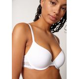 Bralette - Wit - 94% Katoen, 6% Elastaan - Gevoerd Met Versteviging