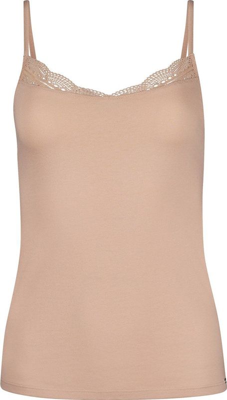 Skiny - Slim Fit Top - Effen - Mix van Katoen en Elastaan - Met Kant