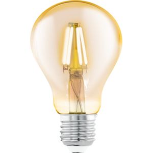 EGLO LED E27 Gloeilamp, amberkleurig Vintage gloeilamp, LED lamp voor retro verlichting, 4 Watt (gelijk aan 30 Watt), 320 Lumen, E27 LED warm wit, 2200 Kelvin, LED lamp, Edison lamp A75, Ø 7,5 cm