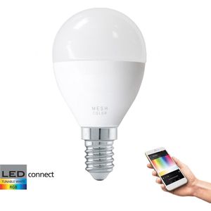 EGLO Connect E14 LED-lamp P50, Smart Home gloeilamp, 5 watt (komt overeen met 38 watt), 400 lm, 1700 K-6500 K, dimbaar, wittinten en kleuren instelbaar