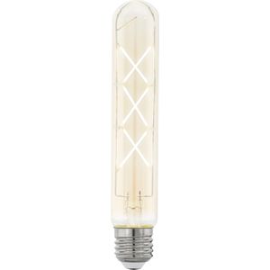 EGLO LED E27 lamp, amberkleurige vintage gloeilamp in buisvorm, retro verlichting, 4 watt (komt overeen met 33 watt), 360 lumen, E27 LED warm wit, 2200 Kelvin, LED lamp, Edison gloeilamp T30, Ø 3 cm