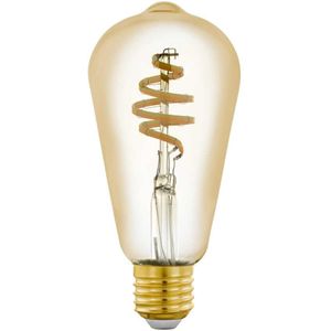 EGLO connect.z Smart Home LED lamp E27, ST64, ZigBee, app en spraakbesturing, dimbaar, lichtkleur instelbaar, 360 Lumen, 5 W, vintage gloeilamp amber